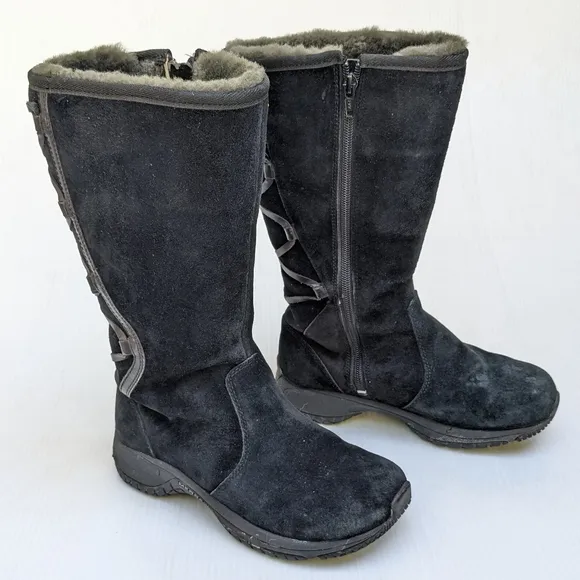 MERRELL Encore Back Lace High Snow Boots Black