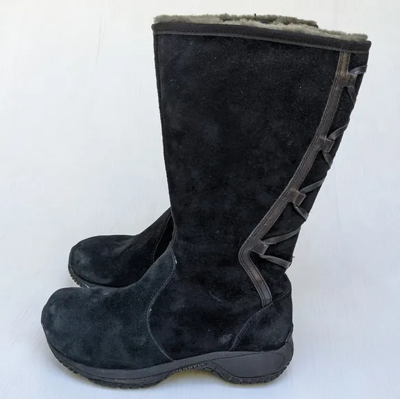 MERRELL Encore Back Lace High Snow Boots Black