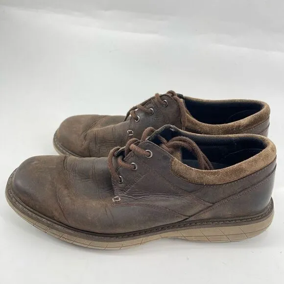 Merrell Mens Oxford Shoes World Vue Lace Up Leather J94355 Brown Size 10