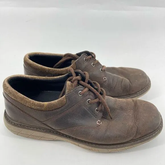 Merrell Mens Oxford Shoes World Vue Lace Up Leather J94355 Brown Size 10