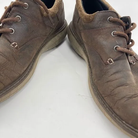 Merrell Mens Oxford Shoes World Vue Lace Up Leather J94355 Brown Size 10