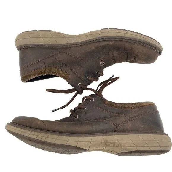 Merrell Mens Oxford Shoes World Vue Lace Up Leather J94355 Brown Size 10