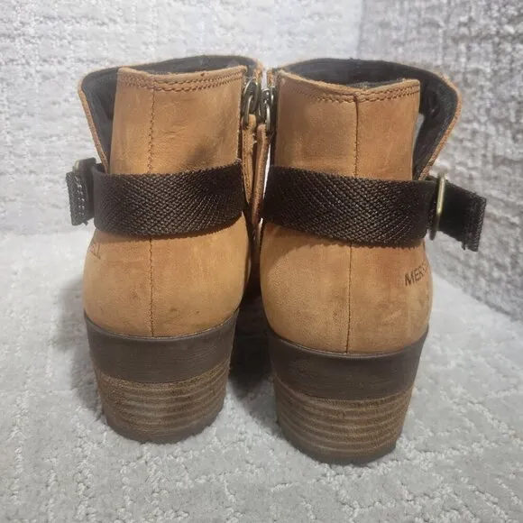 Merrell Shiloh Women's Size 9 Brown Leather Buckles Pull On Ankle Boots J001724