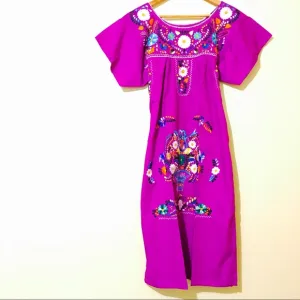 Mexican dress hand embroidered traditional indigenous bohemian style