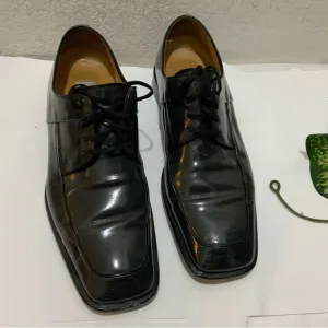 Mezlan &quot;Medolla&quot; dark gray glaze  Lace Up Oxford Leather Shoes Size 10M