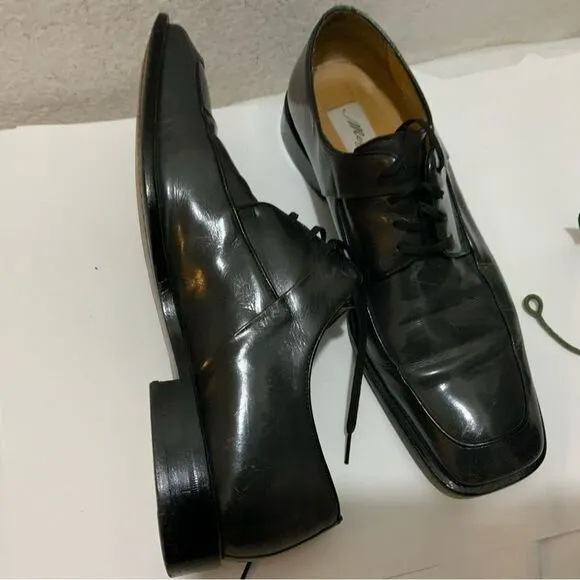 Mezlan &quot;Medolla&quot; dark gray glaze  Lace Up Oxford Leather Shoes Size 10M