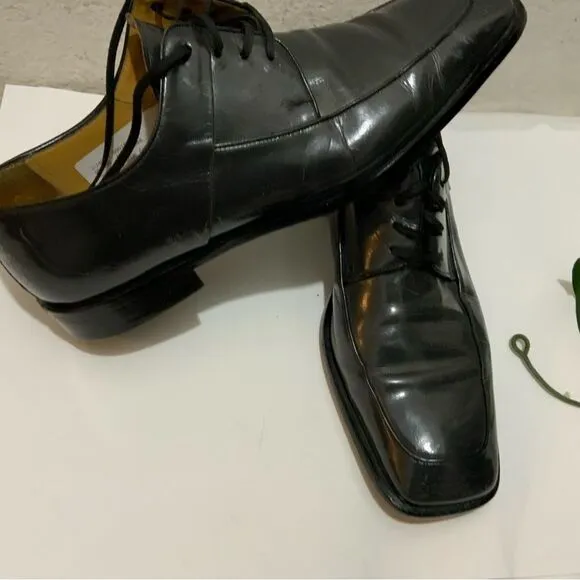 Mezlan &quot;Medolla&quot; dark gray glaze  Lace Up Oxford Leather Shoes Size 10M