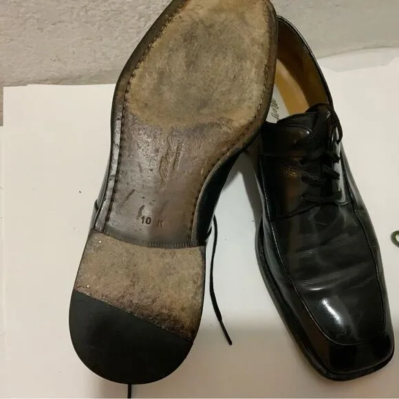Mezlan &quot;Medolla&quot; dark gray glaze  Lace Up Oxford Leather Shoes Size 10M