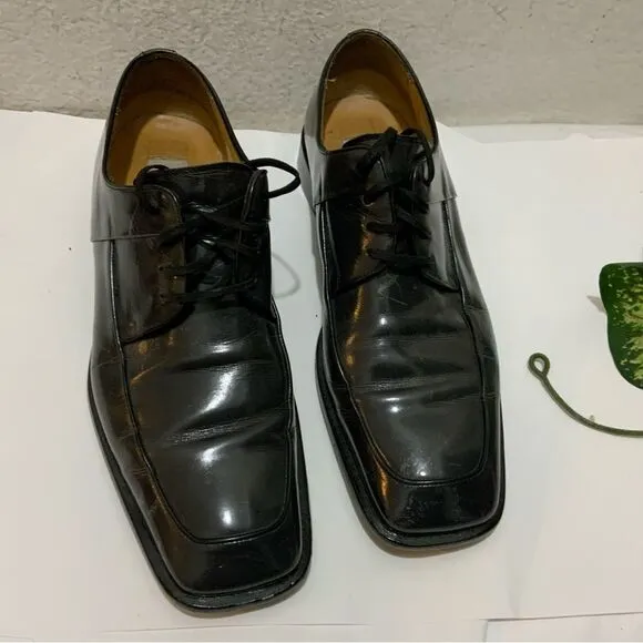 Mezlan &quot;Medolla&quot; dark gray glaze  Lace Up Oxford Leather Shoes Size 10M