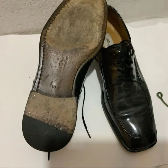 Mezlan &quot;Medolla&quot; dark gray glaze  Lace Up Oxford Leather Shoes Size 10M
