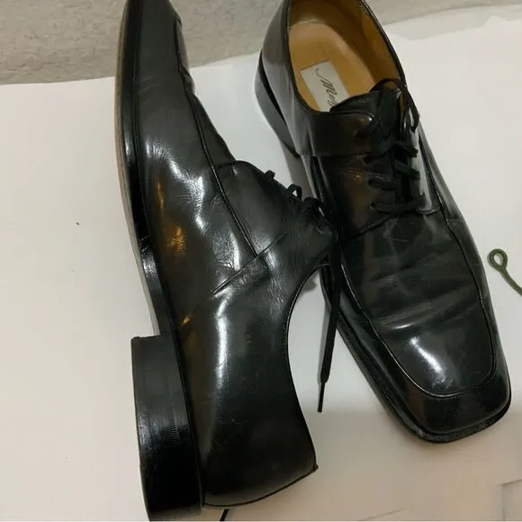 Mezlan &quot;Medolla&quot; dark gray glaze  Lace Up Oxford Leather Shoes Size 10M