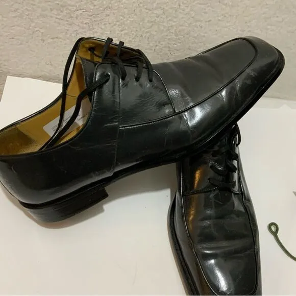 Mezlan &quot;Medolla&quot; dark gray glaze  Lace Up Oxford Leather Shoes Size 10M