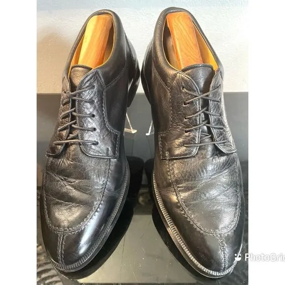Mezlan Amsterdam Split Toe Derby Black Leather Men’s Handmade Shoes Size 9 M