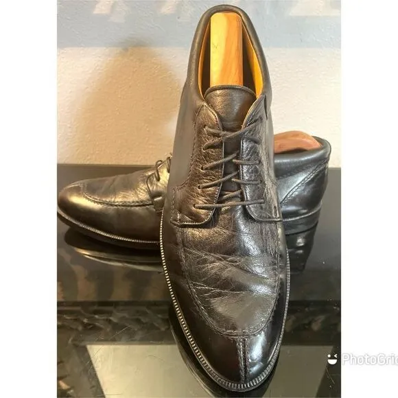 Mezlan Amsterdam Split Toe Derby Black Leather Men’s Handmade Shoes Size 9 M
