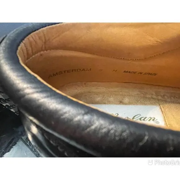 Mezlan Amsterdam Split Toe Derby Black Leather Men’s Handmade Shoes Size 9 M