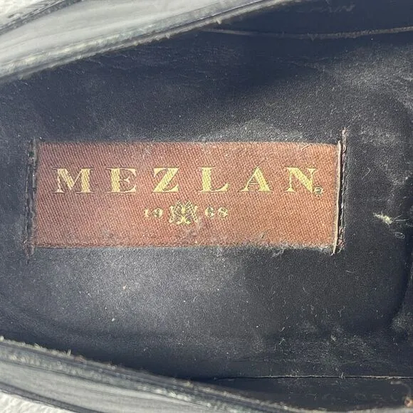 Mezlan Cap Toe Black Leather Dress Shoes Mens Size 11 M Black Lace-up Oxford