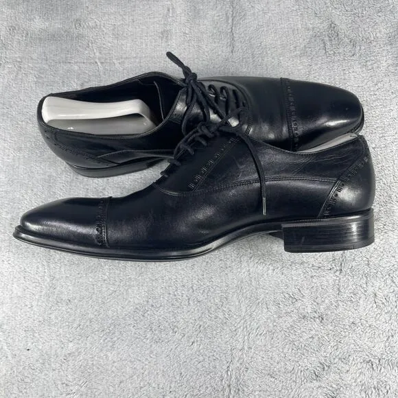 Mezlan Cap Toe Black Leather Dress Shoes Mens Size 11 M Black Lace-up Oxford