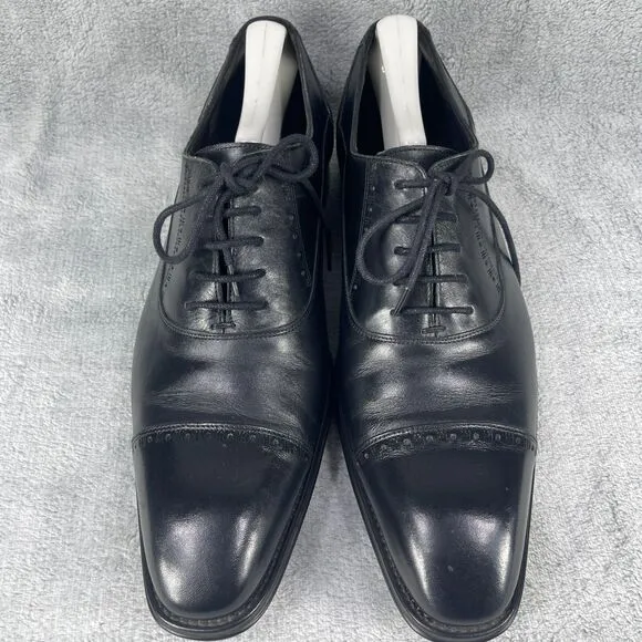 Mezlan Cap Toe Black Leather Dress Shoes Mens Size 11 M Black Lace-up Oxford