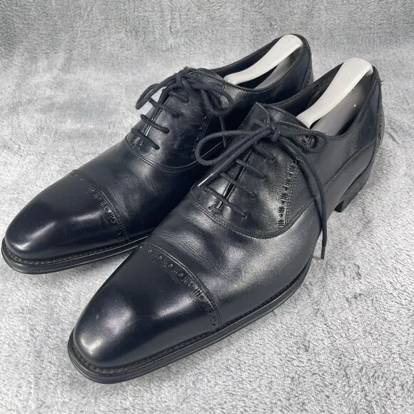 Mezlan Cap Toe Black Leather Dress Shoes Mens Size 11 M Black Lace-up Oxford