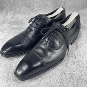 Mezlan Cap Toe Black Leather Dress Shoes Mens Size 11 M Black Lace-up Oxford