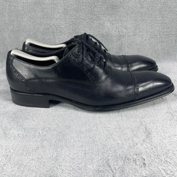 Mezlan Cap Toe Black Leather Dress Shoes Mens Size 11 M Black Lace-up Oxford