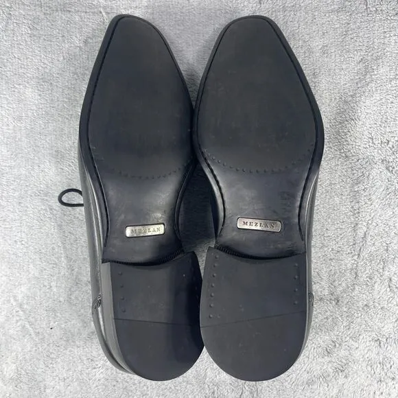 Mezlan Cap Toe Black Leather Dress Shoes Mens Size 11 M Black Lace-up Oxford