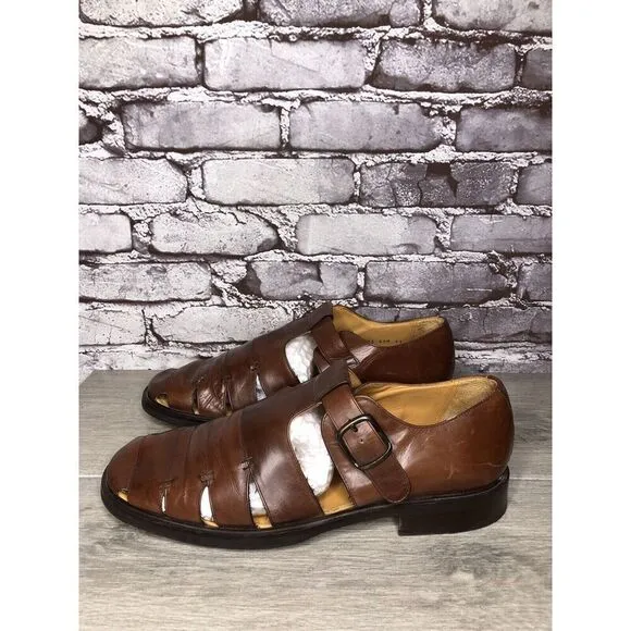 Mezlan Diablo Brown Leather Fisherman Strap Casual Sandals Men’s Sz 11M US/44EU