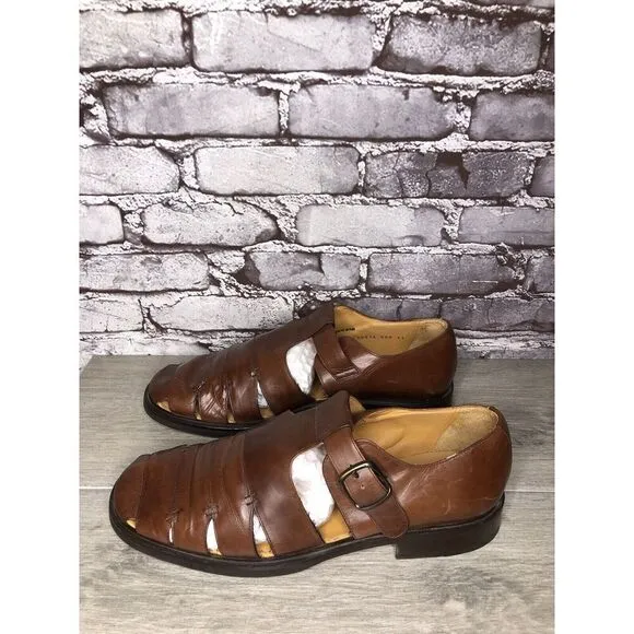 Mezlan Diablo Brown Leather Fisherman Strap Casual Sandals Men’s Sz 11M US/44EU