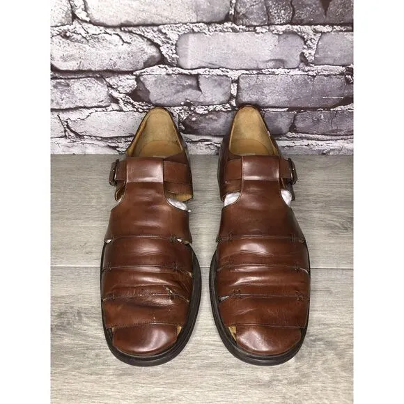 Mezlan Diablo Brown Leather Fisherman Strap Casual Sandals Men’s Sz 11M US/44EU