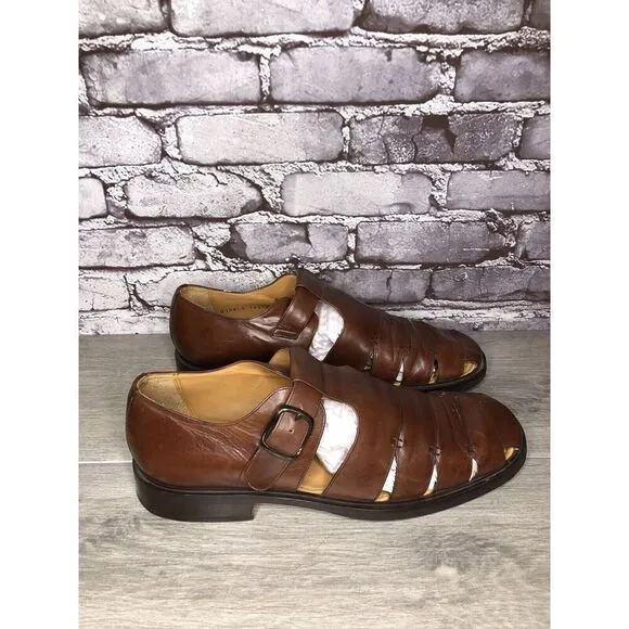 Mezlan Diablo Brown Leather Fisherman Strap Casual Sandals Men’s Sz 11M US/44EU