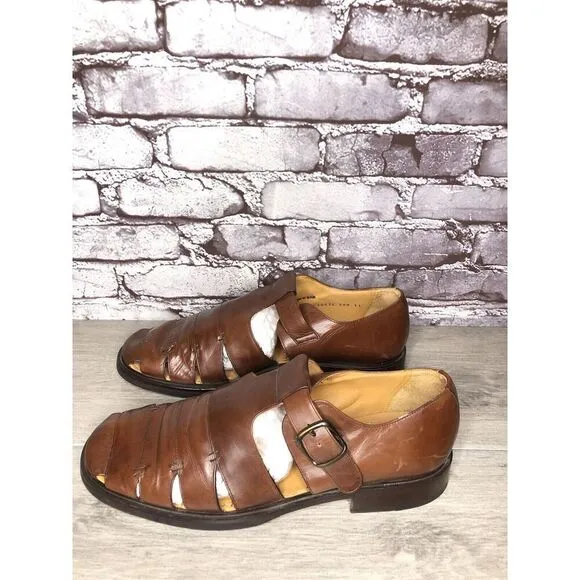 Mezlan Diablo Brown Leather Fisherman Strap Casual Sandals Men’s Sz 11M US/44EU