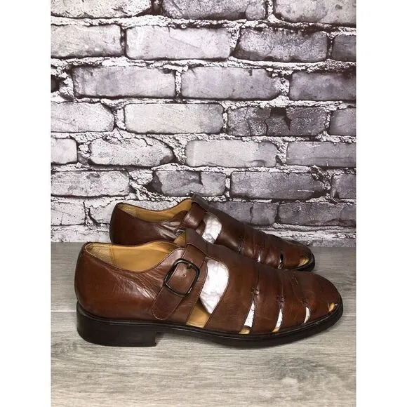 Mezlan Diablo Brown Leather Fisherman Strap Casual Sandals Men’s Sz 11M US/44EU