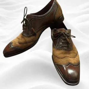 MEZLAN Wingtip Brown‎ Leather And Suede Lace Up Shoe Brogue 9