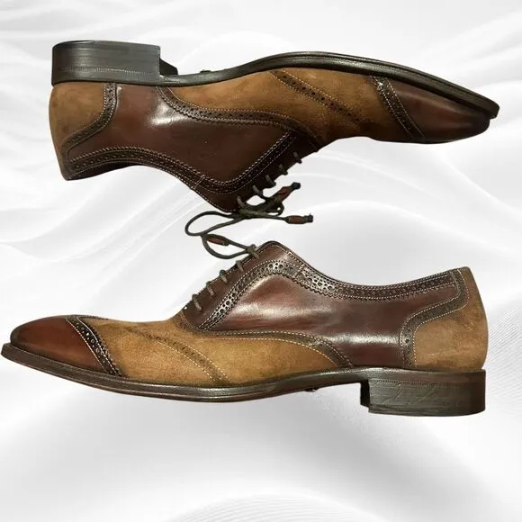 MEZLAN Wingtip Brown‎ Leather And Suede Lace Up Shoe Brogue 9