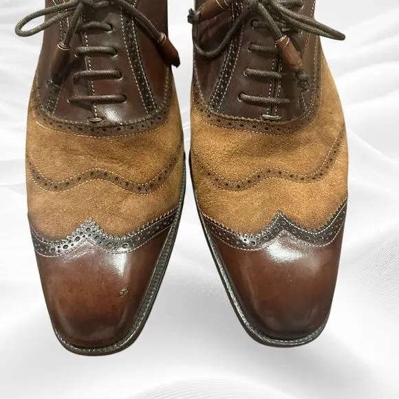 MEZLAN Wingtip Brown‎ Leather And Suede Lace Up Shoe Brogue 9