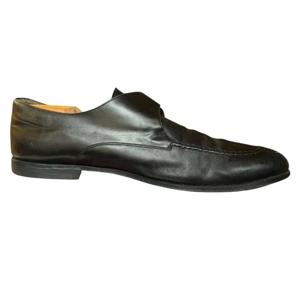 Mezlan Winthrop Black Leather Apron Split Toe Monk Strap Shoes Mens 13 M Spain