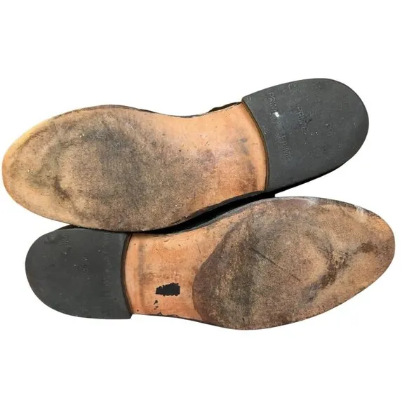 Mezlan Winthrop Black Leather Apron Split Toe Monk Strap Shoes Mens 13 M Spain