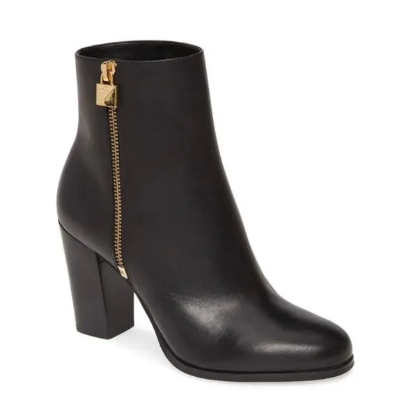 Michael Kors Black Frenchie Lock Ankle Boots
