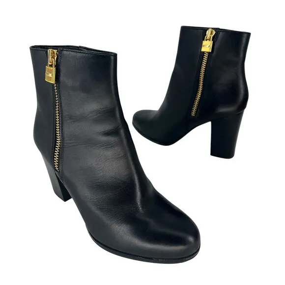 Michael Kors Black Frenchie Lock Ankle Boots