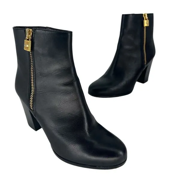 Michael Kors Black Frenchie Lock Ankle Boots
