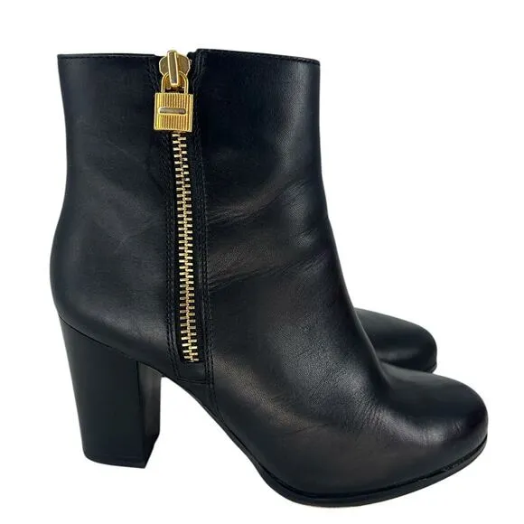 Michael Kors Black Frenchie Lock Ankle Boots