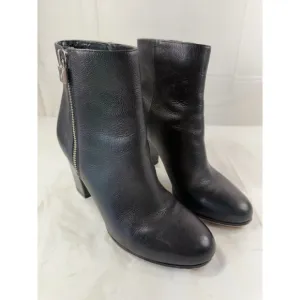 Michael Kors Black Leather Heeled Ankle Boots Women's Size 10