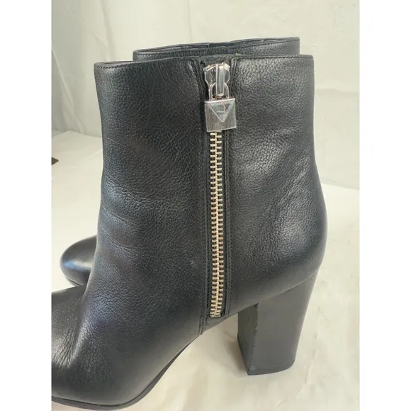 Michael Kors Black Leather Heeled Ankle Boots Women's Size 10