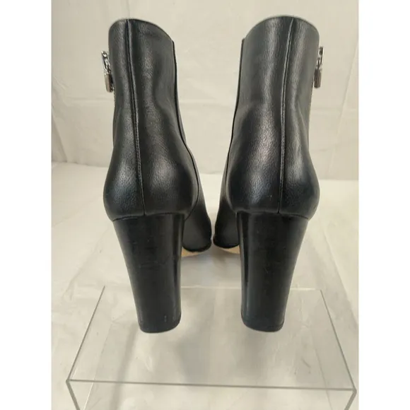 Michael Kors Black Leather Heeled Ankle Boots Women's Size 10