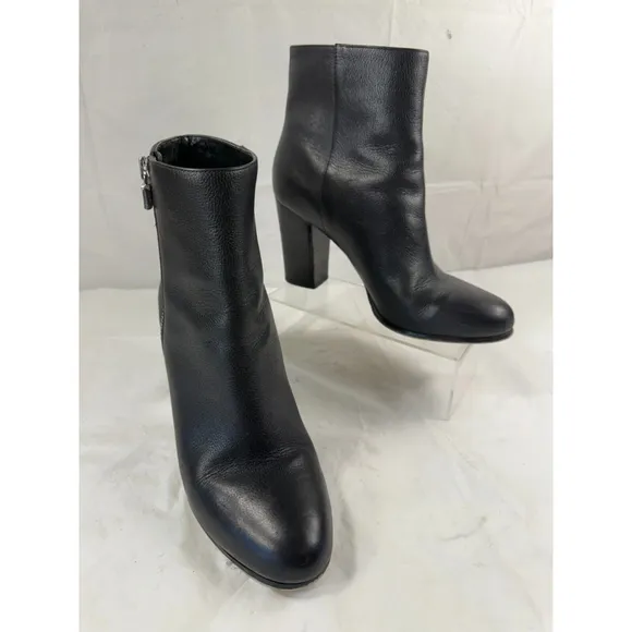 Michael Kors Black Leather Heeled Ankle Boots Women's Size 10