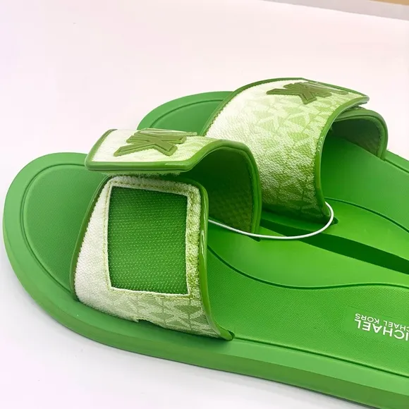 Michael Kors Green Slide Sandals