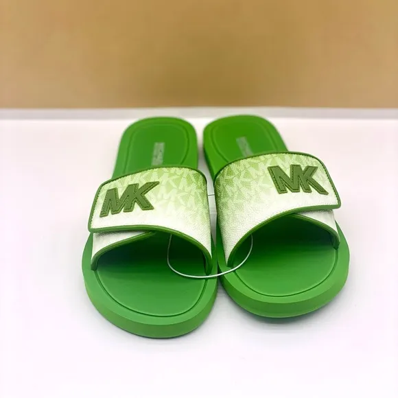 Michael Kors Green Slide Sandals