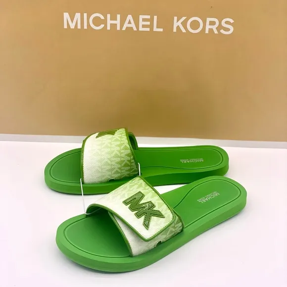 Michael Kors Green Slide Sandals