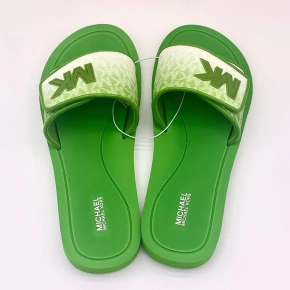 Michael Kors Green Slide Sandals