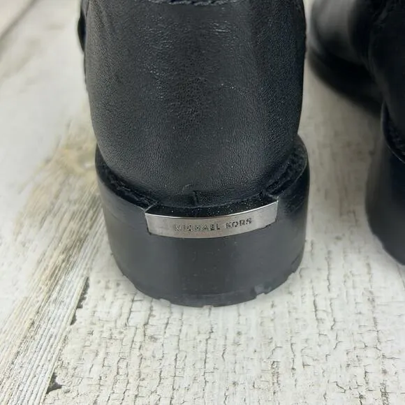 Michael Kors Jonas womens 5.5 black leather biker ankle boots new